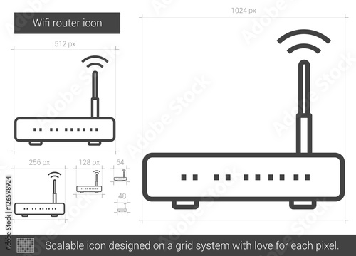 Wifi router line icon.