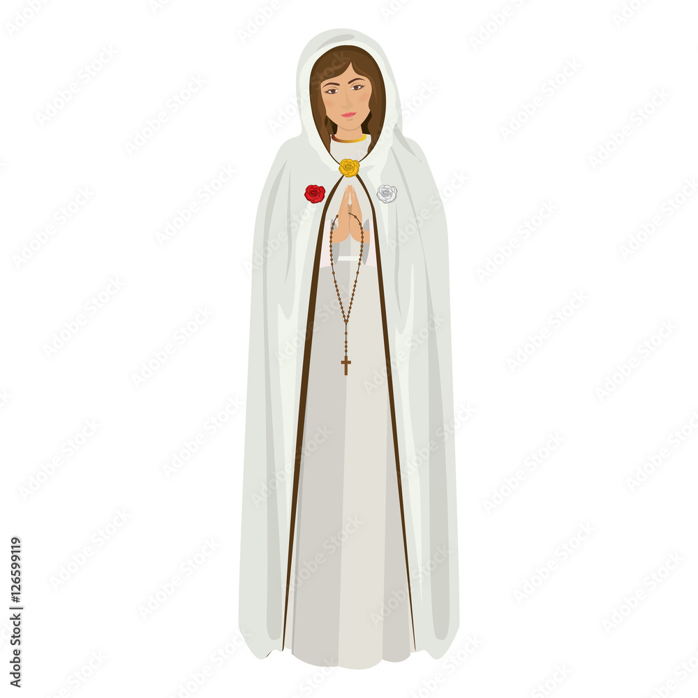 cartoon virgin mary icon over white background. religious symbol. colorful design. vector illustration cartoon virgin mary icon over white background. religious symbol. colorful design. vector illustration