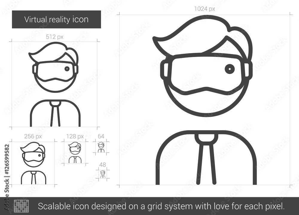 Virtual reality line icon. Virtual reality line icon.