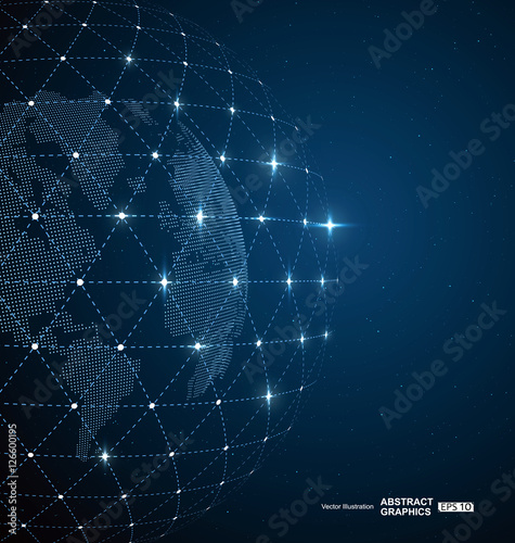 World map point, line, composition, representing the global, Global network connection,international meaning.
