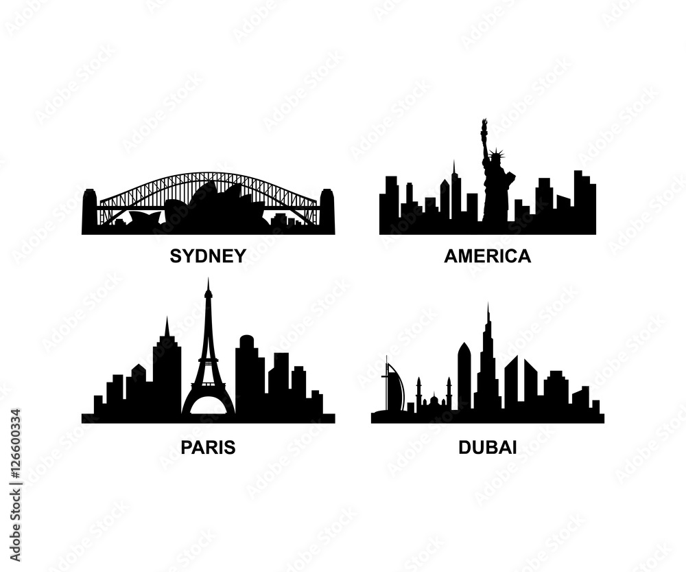Silhouette Bridge Sydney, American, Paris, Dubai City