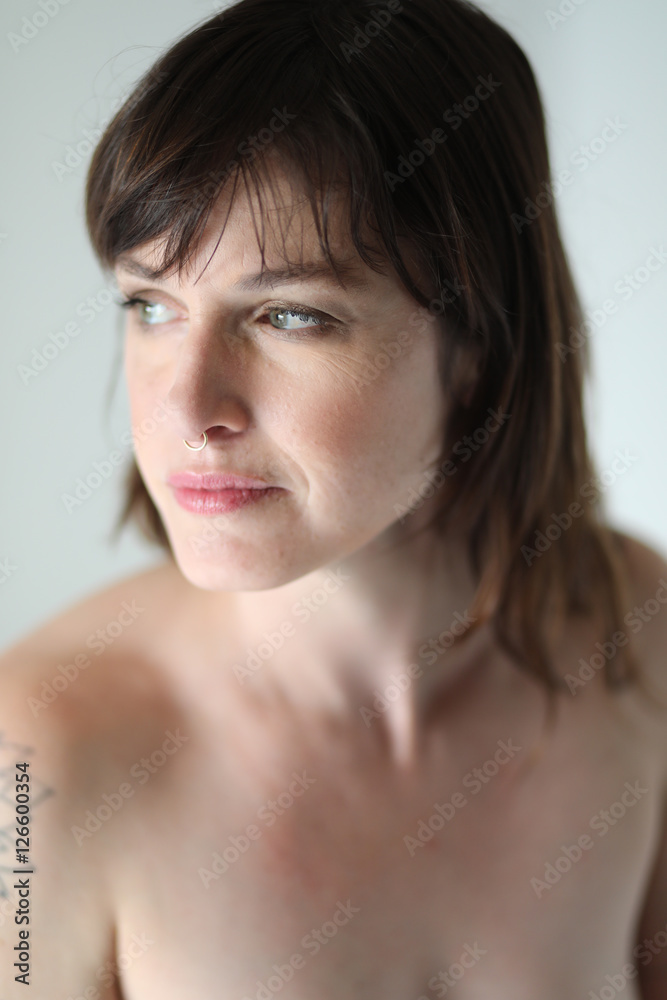 Beautiful Woman with Brown Hair and Beautiful Green Eyes Beautiful Woman with Brown Hair and Beautiful Green Eyes