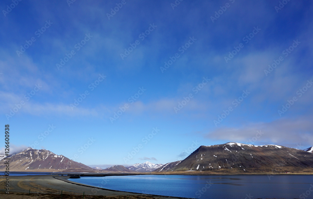 Beautiful coast with mountain background Beautiful coast with mountain background