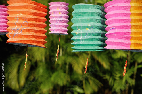 Colourful Chinese paper lanterns