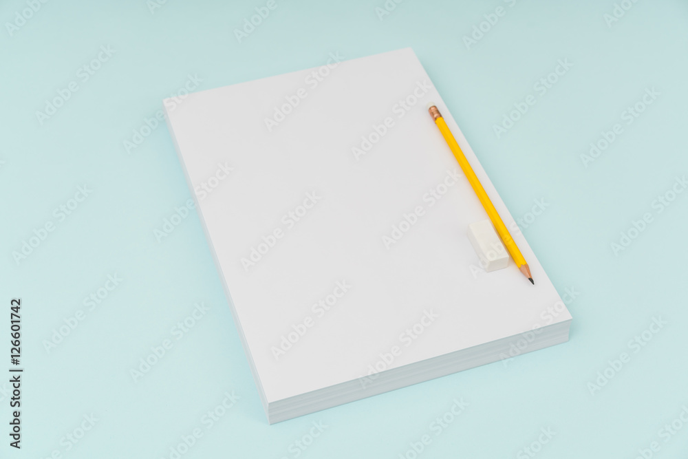 Blank flyer poster, brochure mockup,A4, US-Letter, with pencil Blank flyer poster, brochure mockup,A4, US-Letter, with pencil