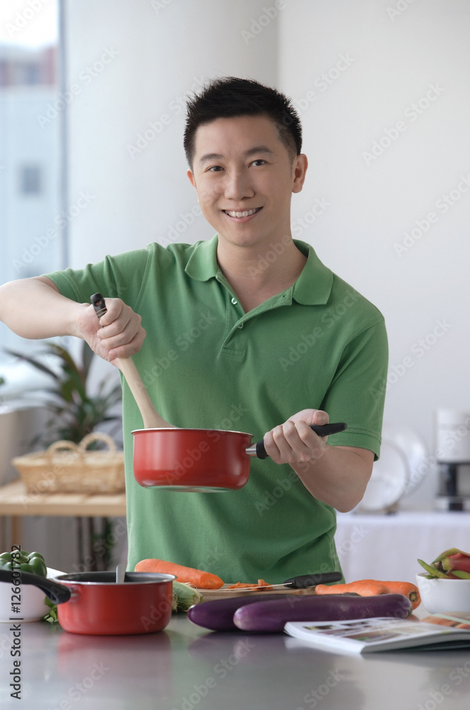 Man cooking in the kitchen