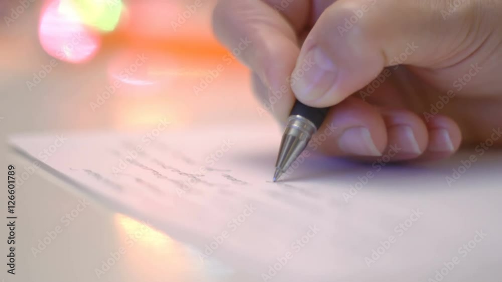 Writing christmas message close-up 4k UHD (3840x2160)
