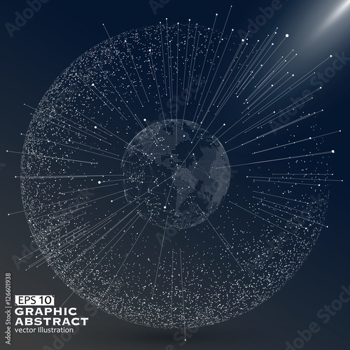 World map point, line, composition, representing the global, Global network connection,international meaning.