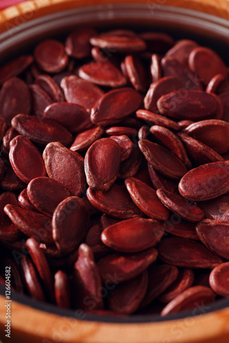 Obraz na płótnie Still life of red melon seeds w salonie