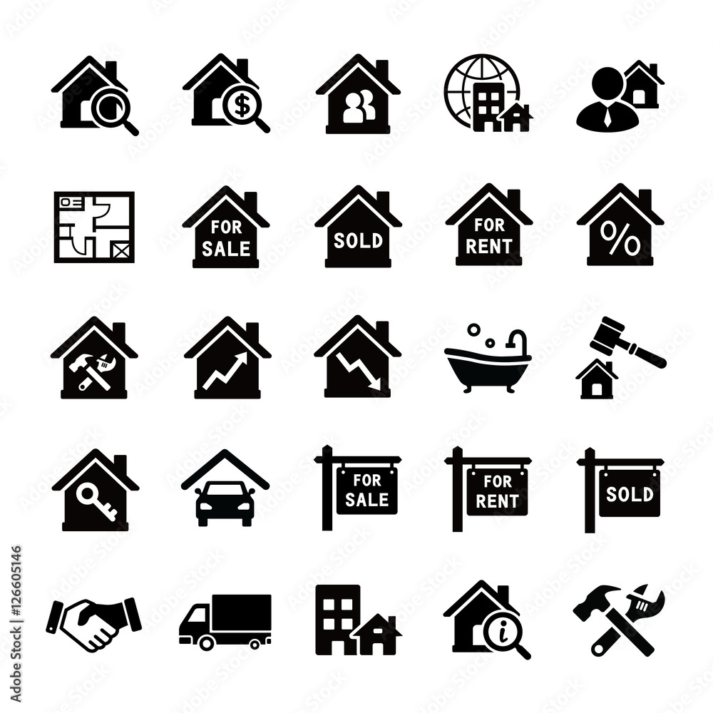 Real Estate glyph vector icons
