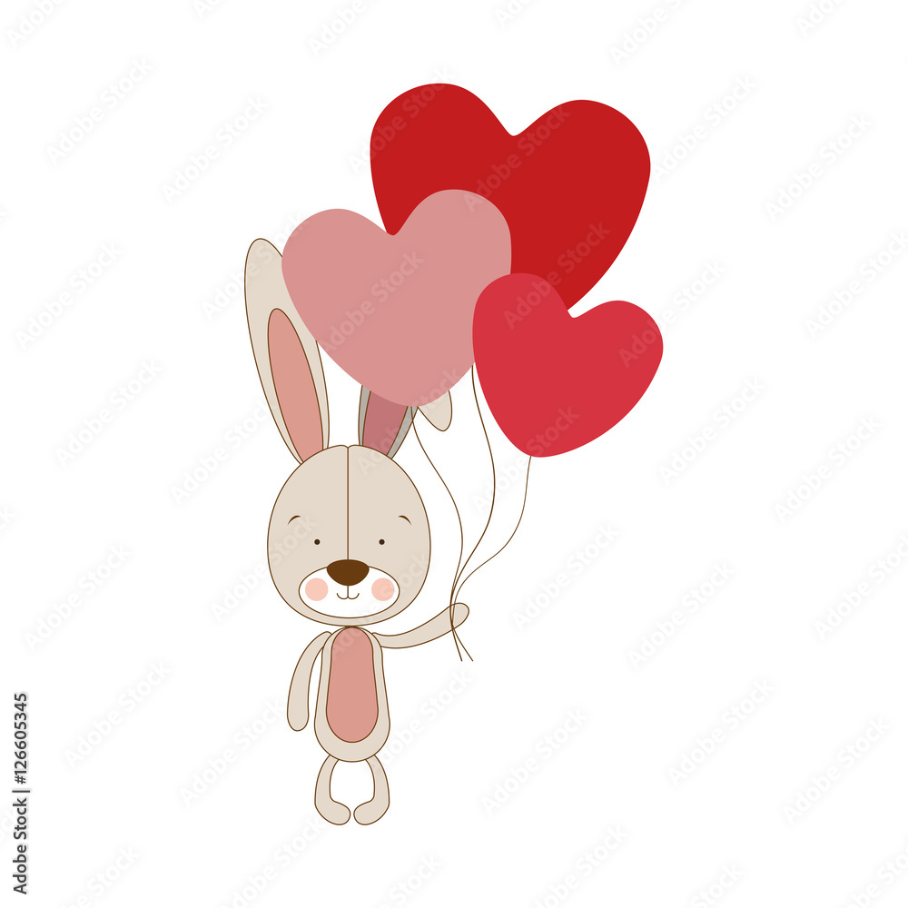 rabbit or bunny with balloons icon image vector illustration design rabbit or bunny with balloons icon image vector illustration design