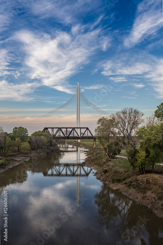 The Reflection of Margaret Hunt Hill Bridge on Trinity River © nat693