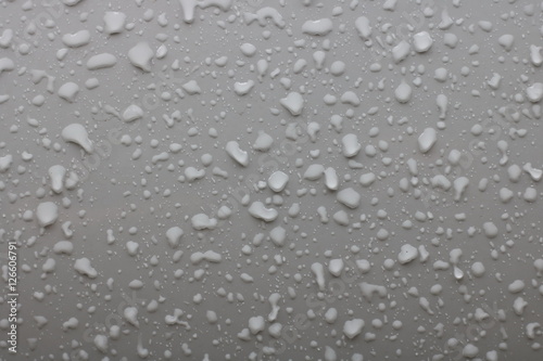 Wallpaper Mural Photo of raindrops on gray metal background Torontodigital.ca