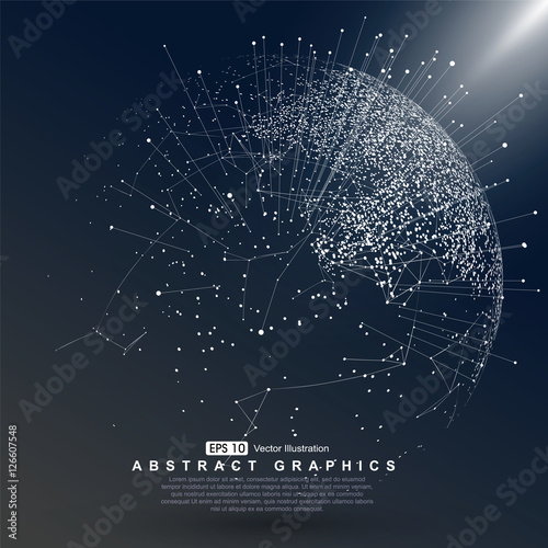 World map point, line, composition, representing the global, Global network connection,international meaning.