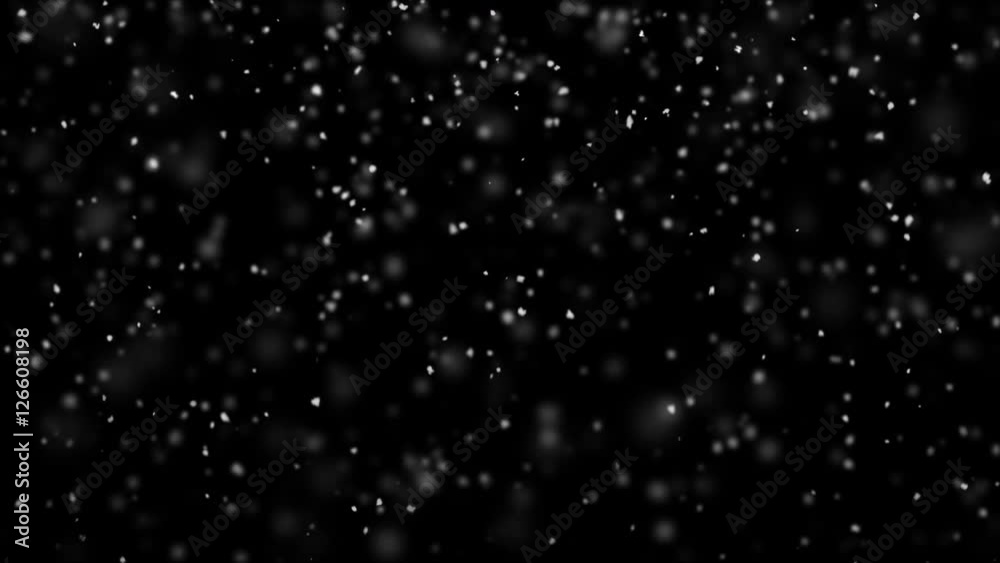Snowflakes falling in turbulent air 3D render. Computer generated abstract christmas animation background seamless loop 4k UHD (3840x2160)
