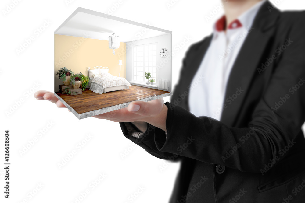 Concept modern interior. 3D rendering