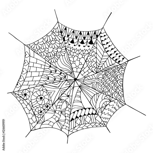 Hand drawn spider web