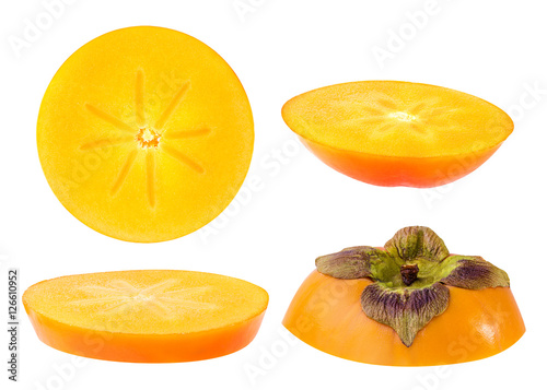 Persimmon fruit isolated on white