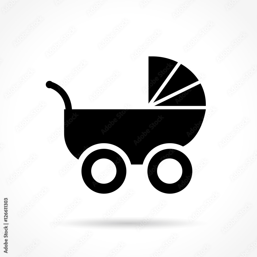 pram icon on white background