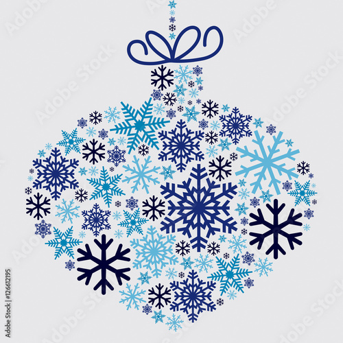 Bauble made of snowflakes in vector format.
