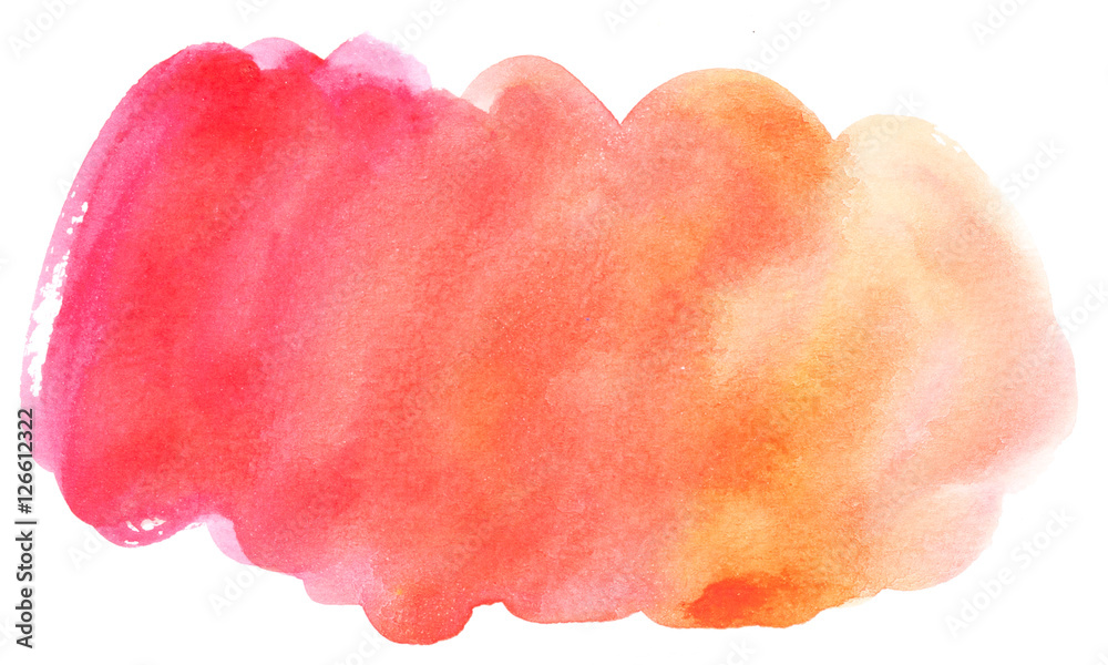 Abstract red watercolor on white background.This is watercolor splash.It is drawn by hand. Abstract red watercolor on white background.This is watercolor splash.It is drawn by hand.