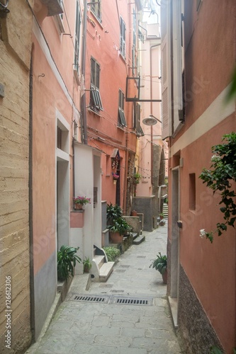 Italian village street in Liguaria