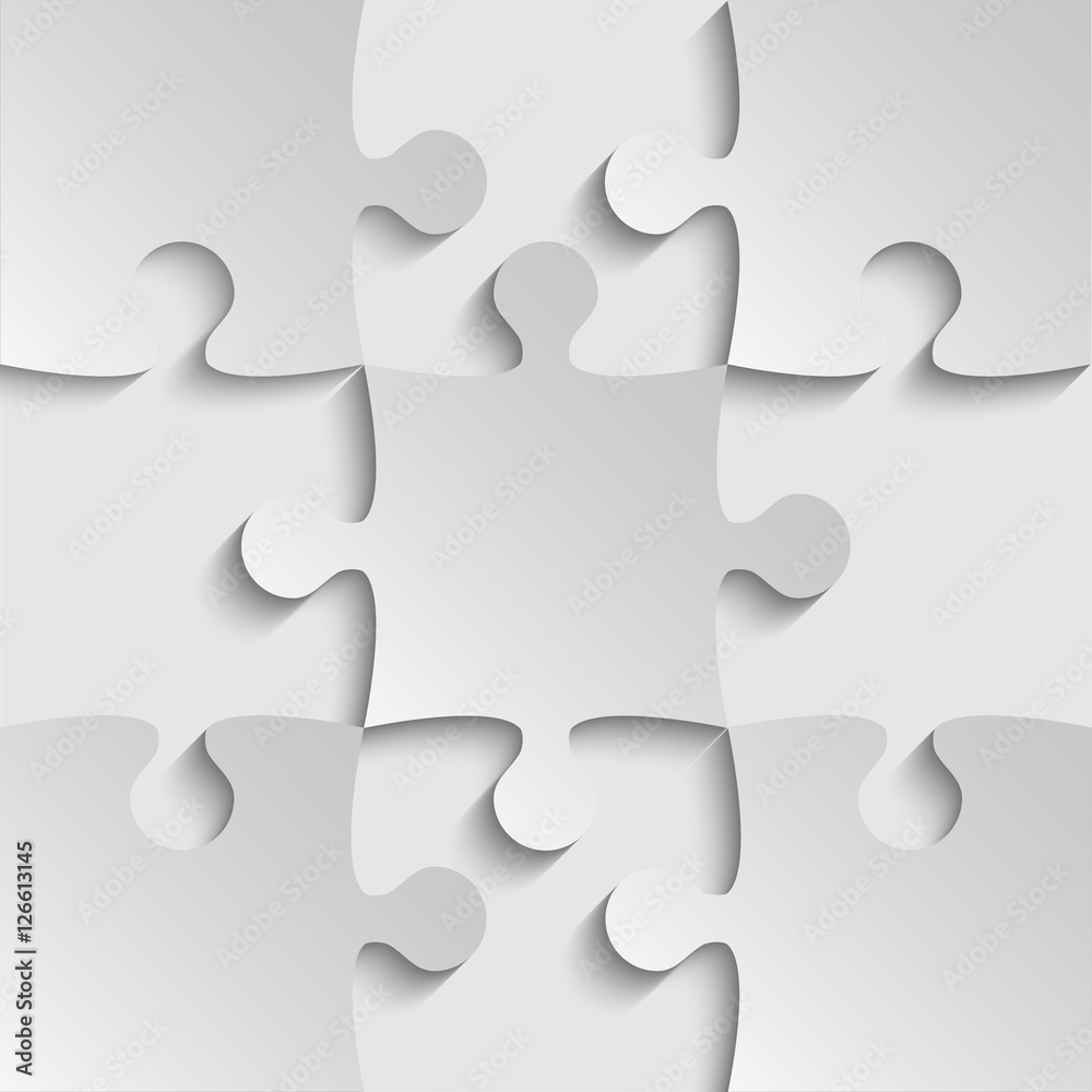 Vector Grey Puzzles Piece JigSaw - 9 Pieces. Vector Grey Puzzles Piece JigSaw - 9 Pieces.