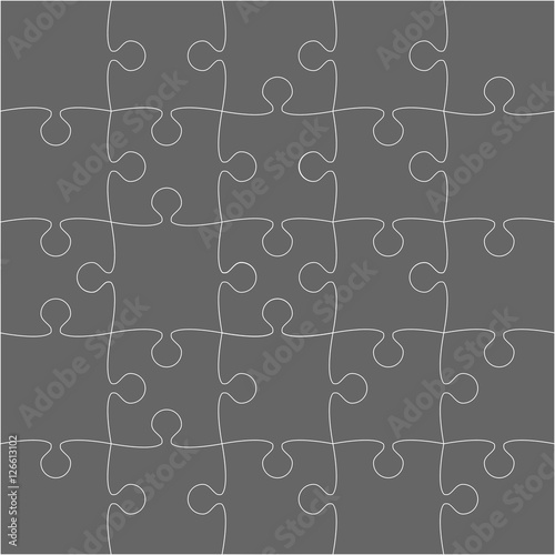 Vector Grey Puzzles Pieces - JigSaw - 25.