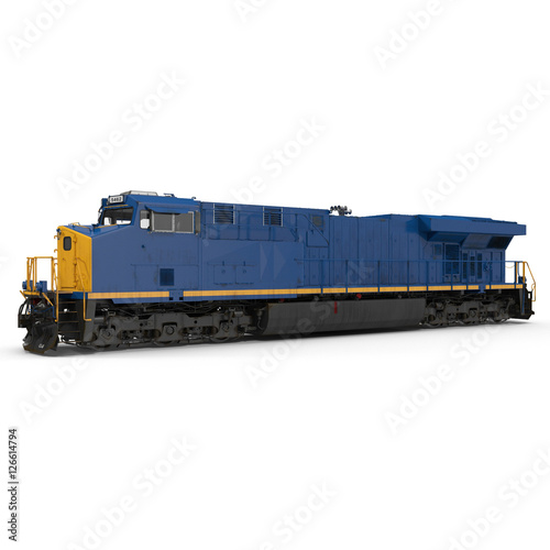 Modern locomotive isolated on white. 3D illustration