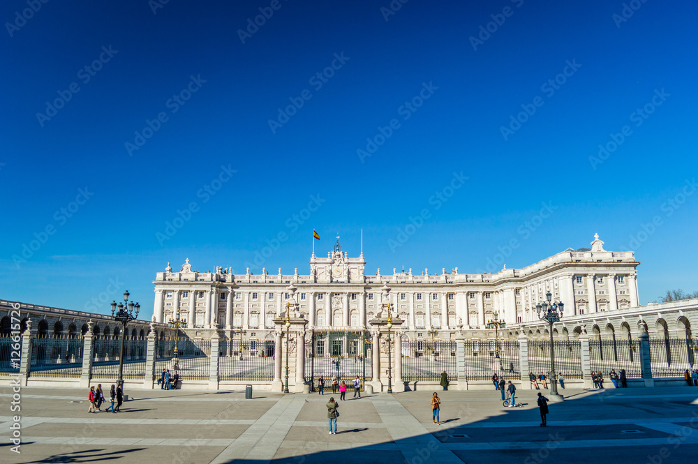 The Royal Palace of Madrid (Palacio Real de Madrid) - the official residence of the Spanish Royal Family at the city of Madrid, Spain