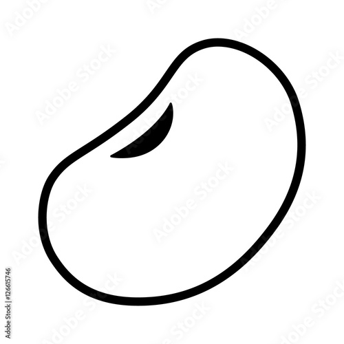 Kidney bean or common bean line art icon for food apps and websites