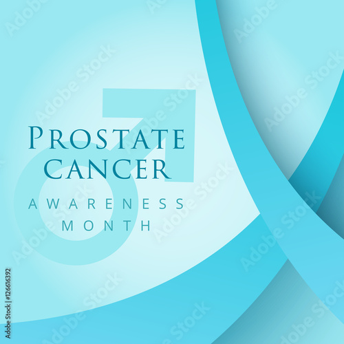 Blue ribbon symbol for prostate cancer awareness month. Vector b