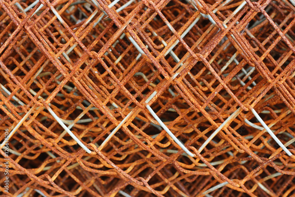 Close up of rusted old wire mesh Close up of rusted old wire mesh