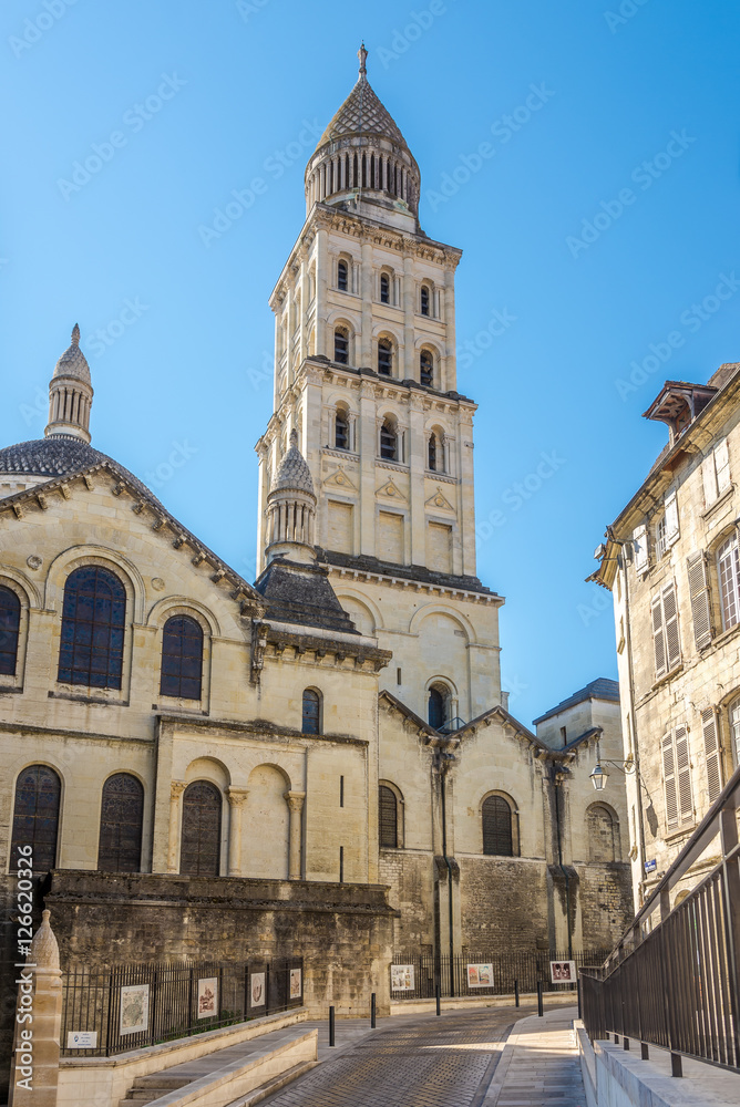 Bell tower of Cathedral Saint Front in Perigeux - France