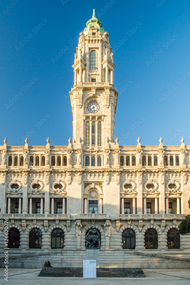 Porto City Hall in the Avenida dos Aliados in Porto, Portugal