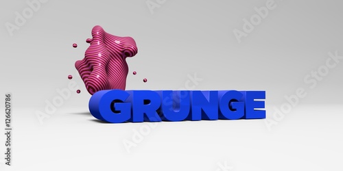 GRUNGE - 3D rendered colorful headline illustration. Can be used for an online banner ad or a print postcard.