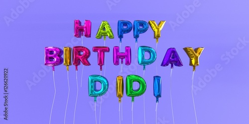 Canvas Print Happy Birthday Didi card with balloon text - 3D rendered stock image