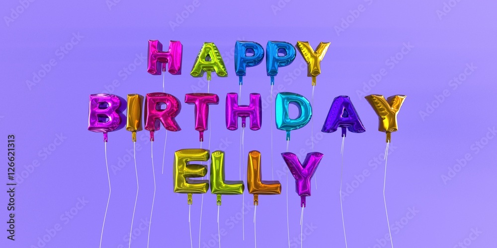 Happy Birthday Elly card with balloon text - 3D rendered stock image. This image can be used for a eCard or a print postcard. Happy Birthday Elly card with balloon text - 3D rendered stock image. This image can be used for a eCard or a print postcard.
