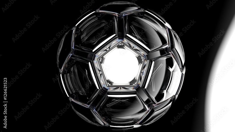 Naklejka premium Soccer ball. 3D illustration. 3D CG. High resolution.