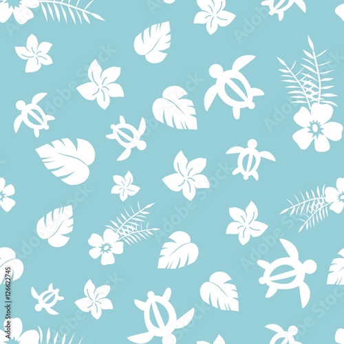 ハワイアン柄パターン 背景ブルー Stock Vector Adobe Stock ハワイアン柄パターン 背景ブルー Stock Vector Adobe Stock