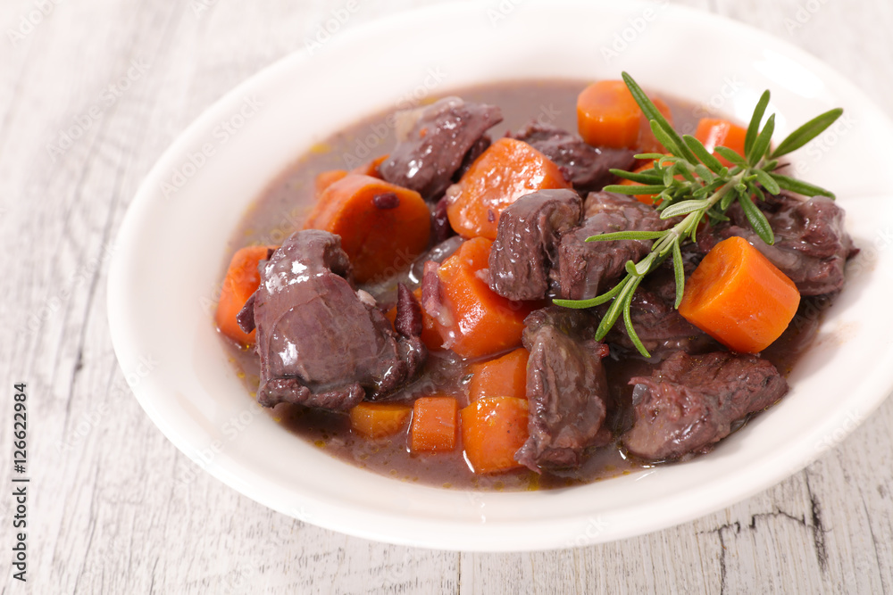 beef stew with carrot and rosemary
