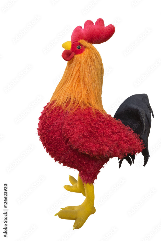 Naklejka Plush rooster isolated
