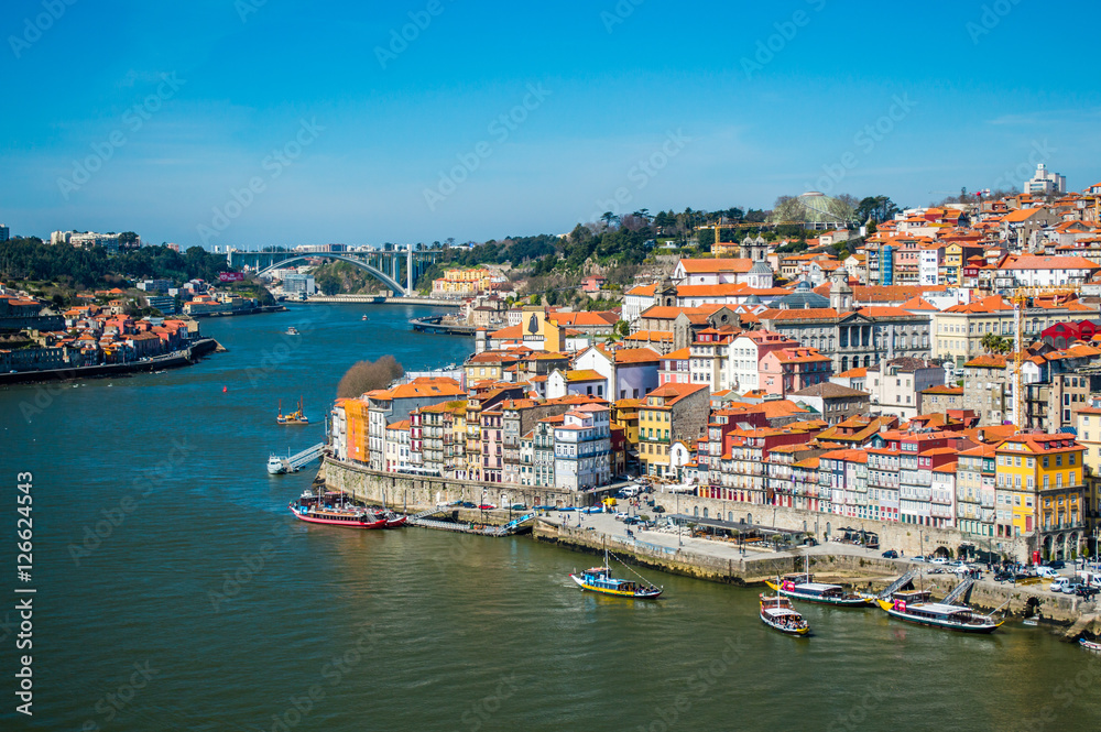 Old Porto cityscape skyline and Douro River in Porto, Portugal