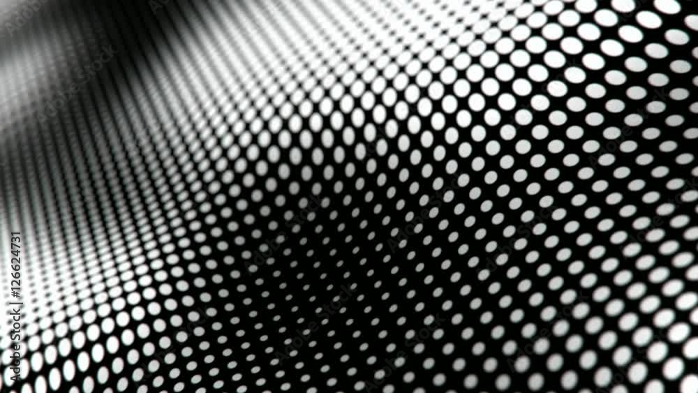 Waving halftone dots pattern abstract motion background seamless loop