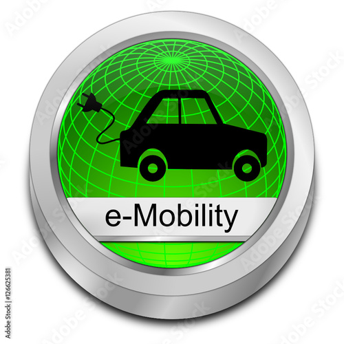 e-Mobility Button - 3D illustration