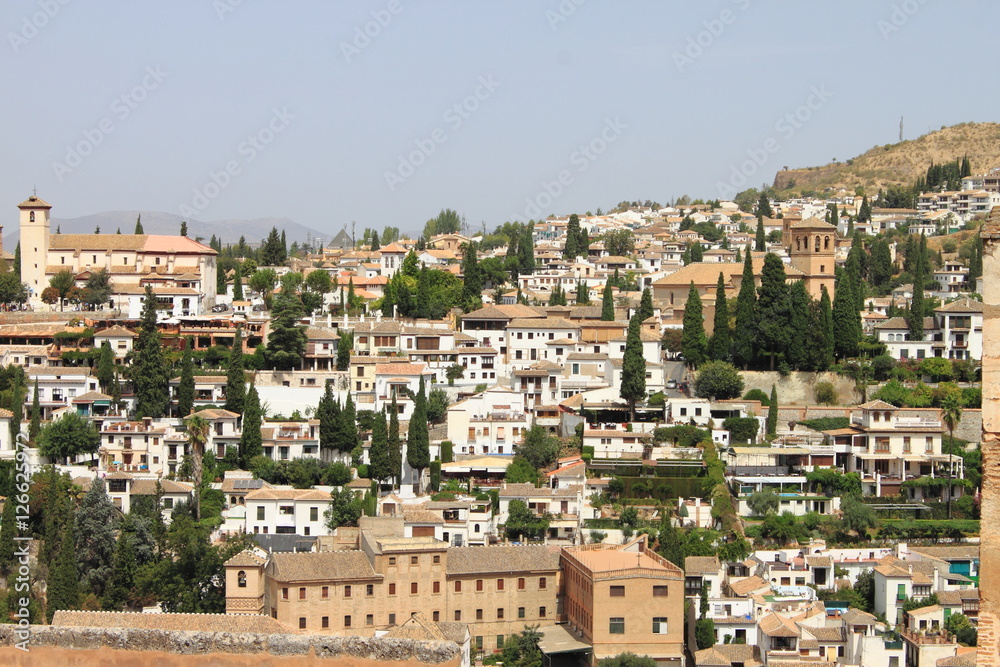Panorama of Granada from the Alhambra. Spain