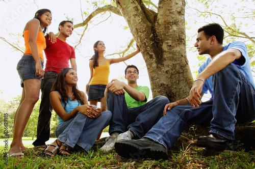 Group of young adults in park