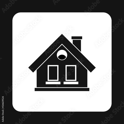 House icon in simple style isolated on white background. Structure symbol vector illustration