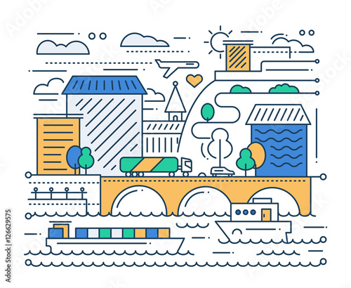 City Life - line design composition
