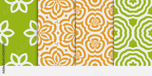 Seamless floral patterns set. Vector illustration. Texture for design wallpaper. geometric ornament